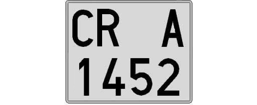 CR1452A matricula cuadrada