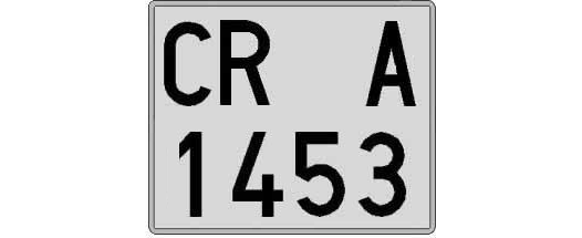 CR1453A matricula cuadrada