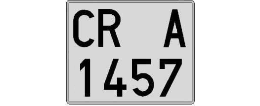 CR1457A matricula cuadrada