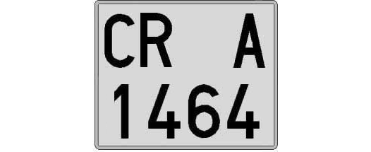 CR1464A matricula cuadrada