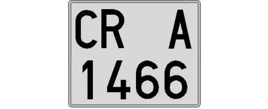 CR1466A matricula cuadrada
