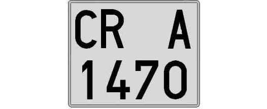 CR1470A matricula cuadrada