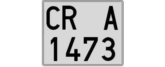CR1473A matricula cuadrada