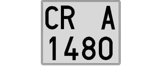 CR1480A matricula cuadrada