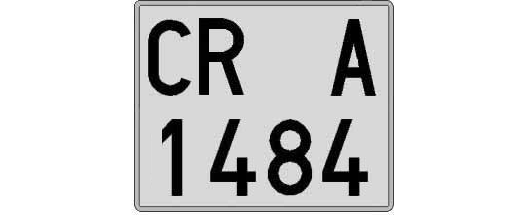CR1484A matricula cuadrada
