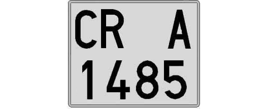 CR1485A matricula cuadrada