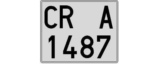 CR1487A matricula cuadrada