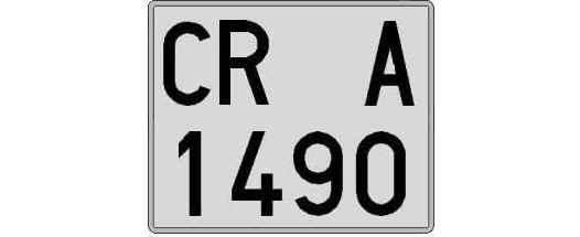 CR1490A matricula cuadrada