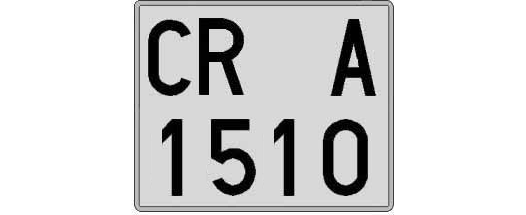 CR1510A matricula cuadrada