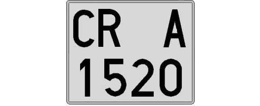 CR1520A matricula cuadrada