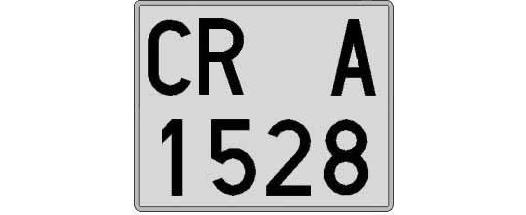 CR1528A matricula cuadrada