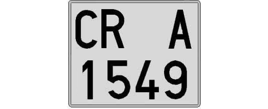 CR1549A matricula cuadrada