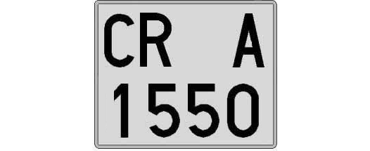 CR1550A matricula cuadrada