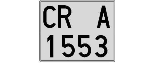 CR1553A matricula cuadrada
