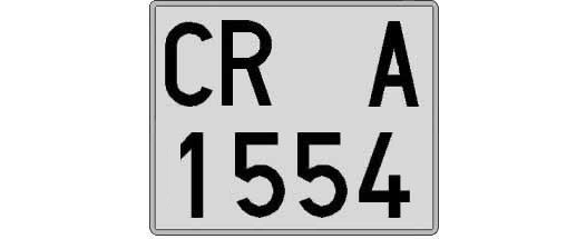 CR1554A matricula cuadrada