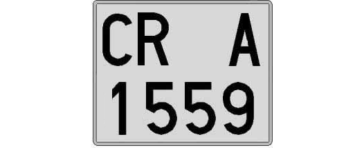 CR1559A matricula cuadrada