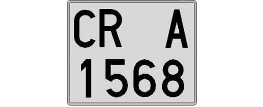 CR1568A matricula cuadrada