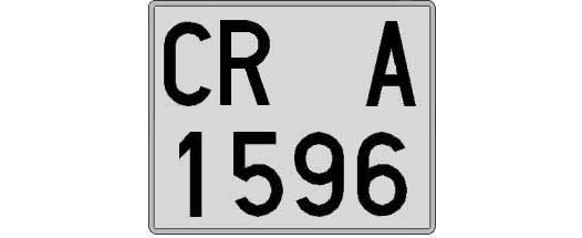 CR1596A matricula cuadrada
