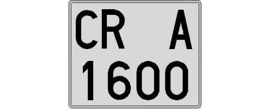 CR1600A matricula cuadrada