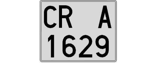 CR1629A matricula cuadrada