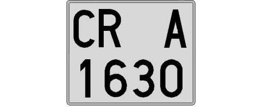 CR1630A matricula cuadrada