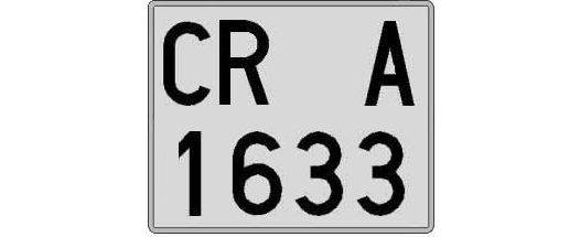 CR1633A matricula cuadrada