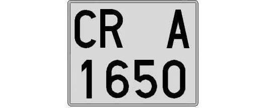 CR1650A matricula cuadrada