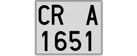CR1651A matricula cuadrada