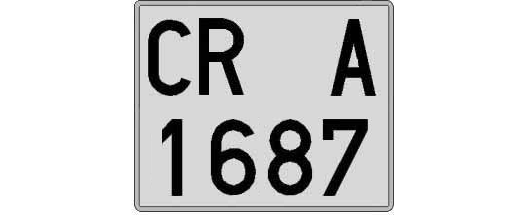CR1687A matricula cuadrada