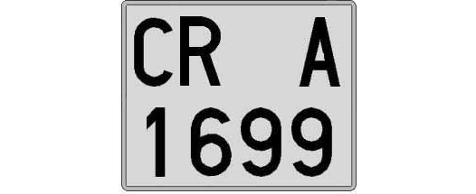 CR1699A matricula cuadrada