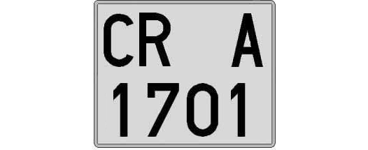 CR1701A matricula cuadrada