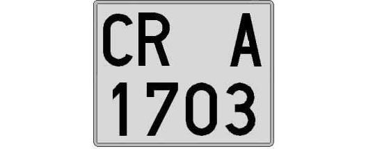 CR1703A matricula cuadrada