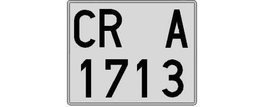 CR1713A matricula cuadrada