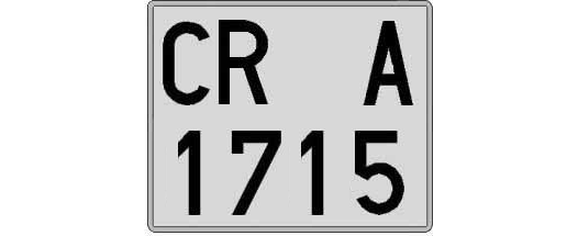 CR1715A matricula cuadrada
