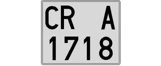 CR1718A matricula cuadrada