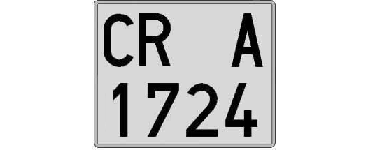 CR1724A matricula cuadrada