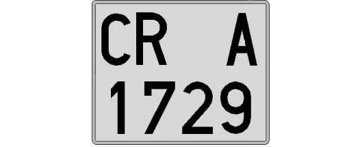 CR1729A matricula cuadrada