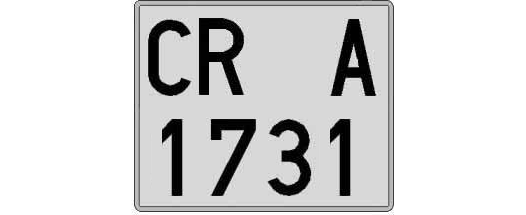 CR1731A matricula cuadrada
