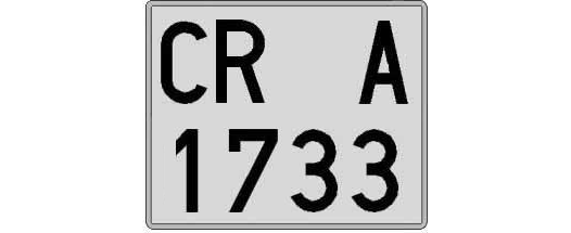CR1733A matricula cuadrada