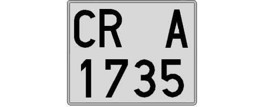 CR1735A matricula cuadrada