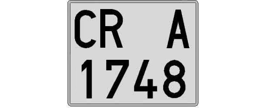 CR1748A matricula cuadrada