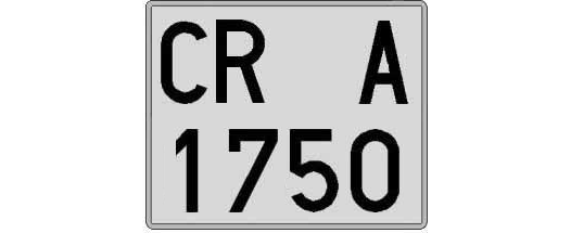 CR1750A matricula cuadrada