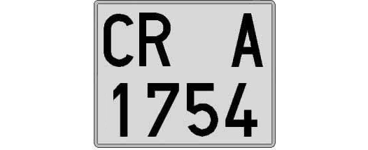 CR1754A matricula cuadrada