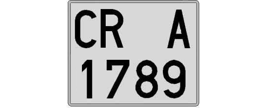 CR1789A matricula cuadrada