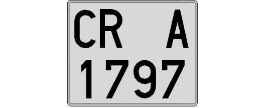 CR1797A matricula cuadrada