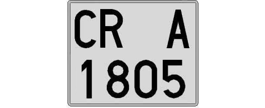 CR1805A matricula cuadrada