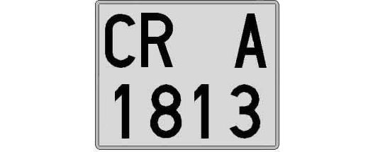 CR1813A matricula cuadrada