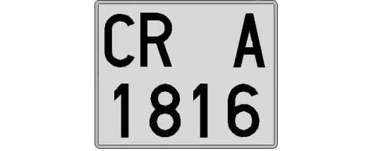 CR1816A matricula cuadrada