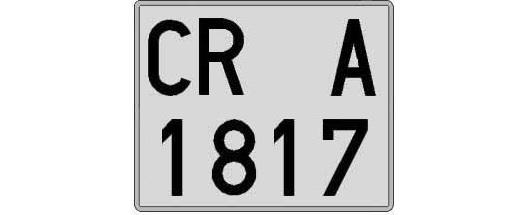 CR1817A matricula cuadrada