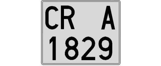 CR1829A matricula cuadrada